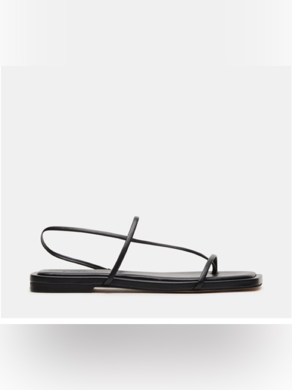Slim Strap Black Flat Sandals